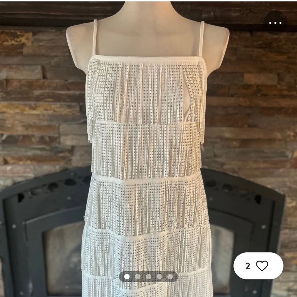 TCEC White Textured Mini Dress